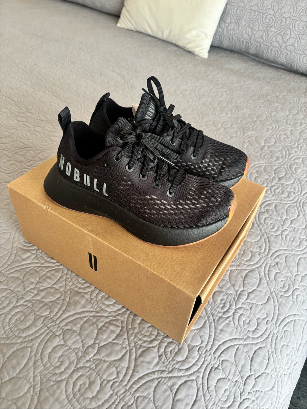 NOBULL Black Athletic Knit Trainers with Gum Outsole